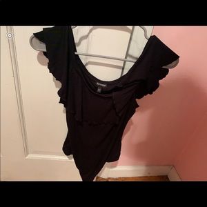 Black off the shoulder bodysuit from express.